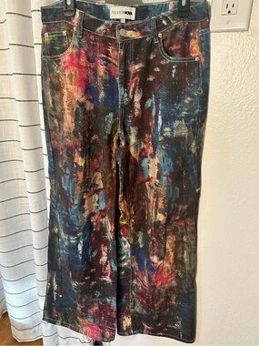 Abstract Paint Splatter Jeans